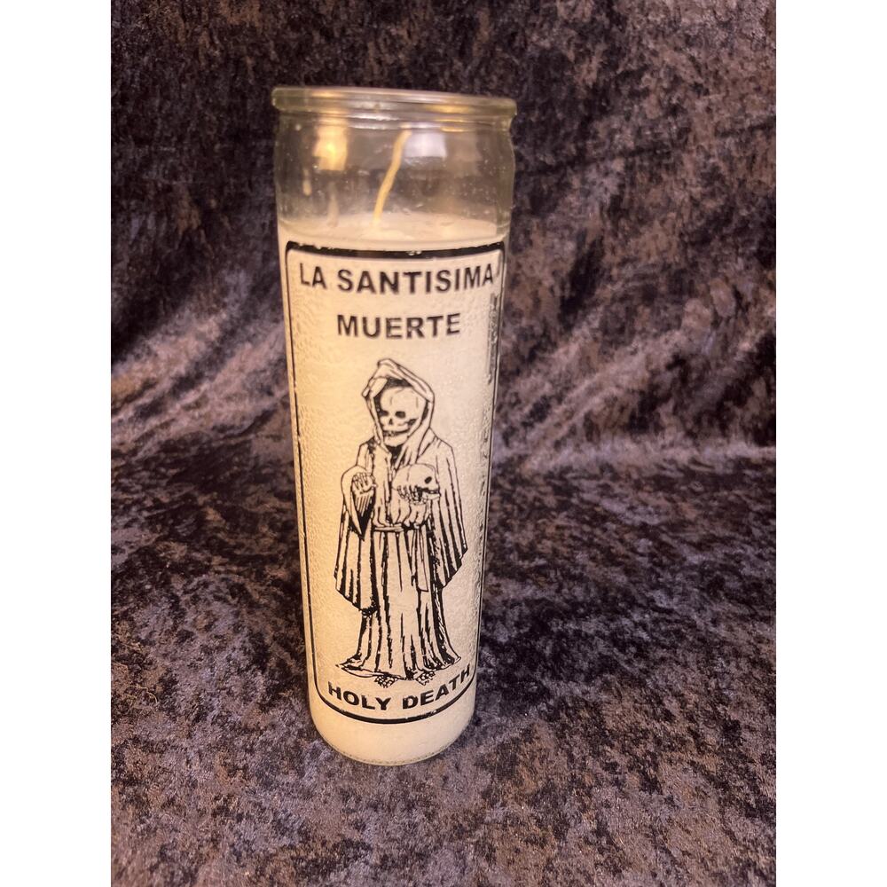 White Holy Death 7-Day Spiritual Candle, La Santisima Muerte